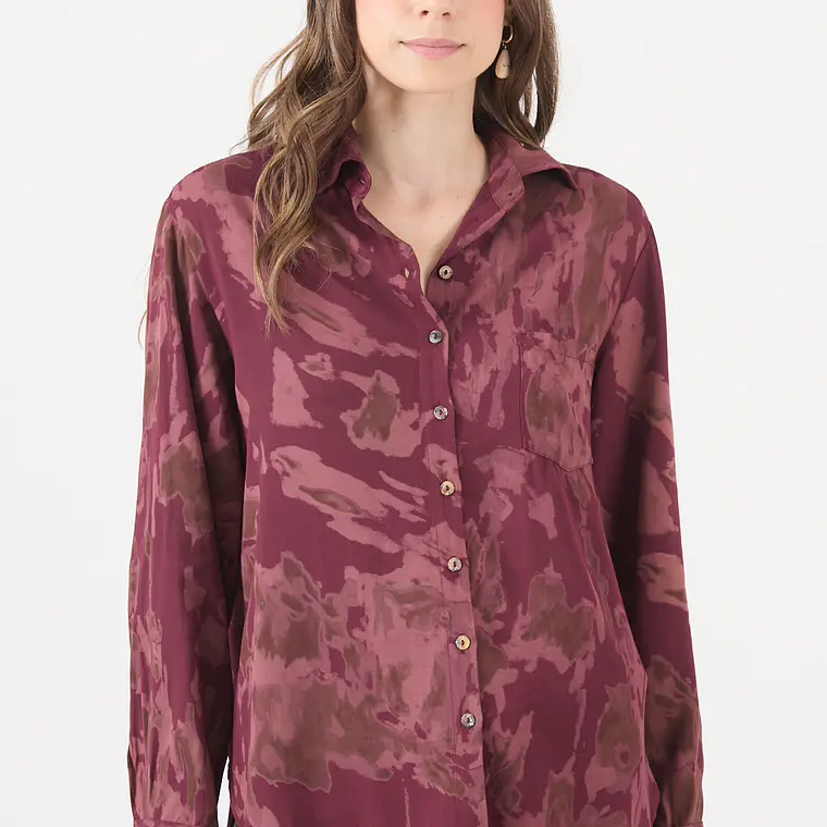 BLUSA ESTAMPADA BURDEO (TALLA S a XL) 1