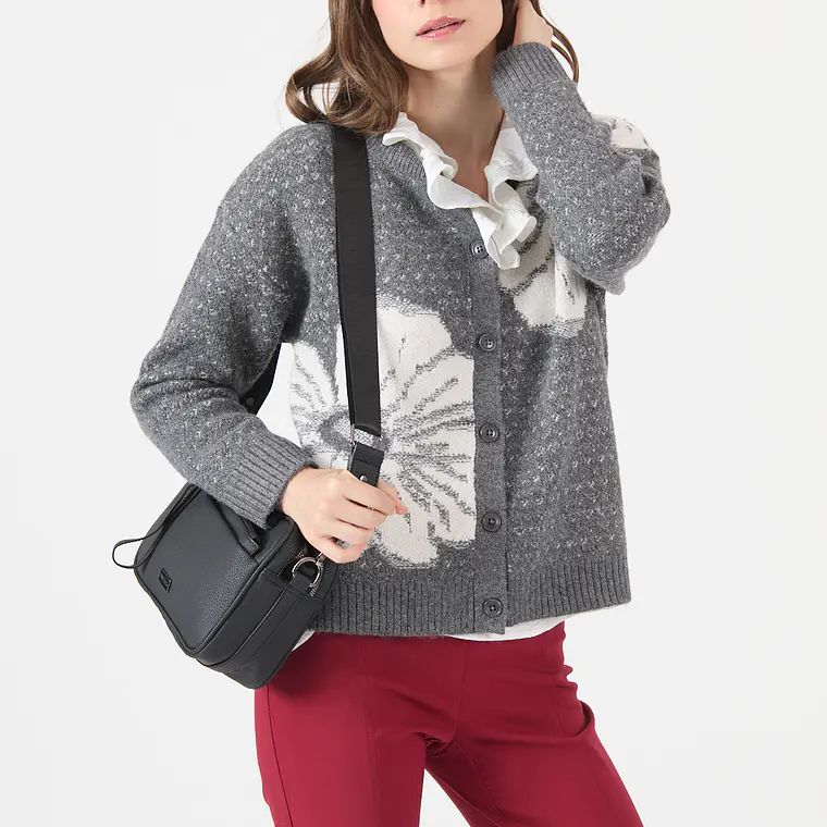 TEJIDO GRIS CON FLORES  (TALLA L y XL) 3