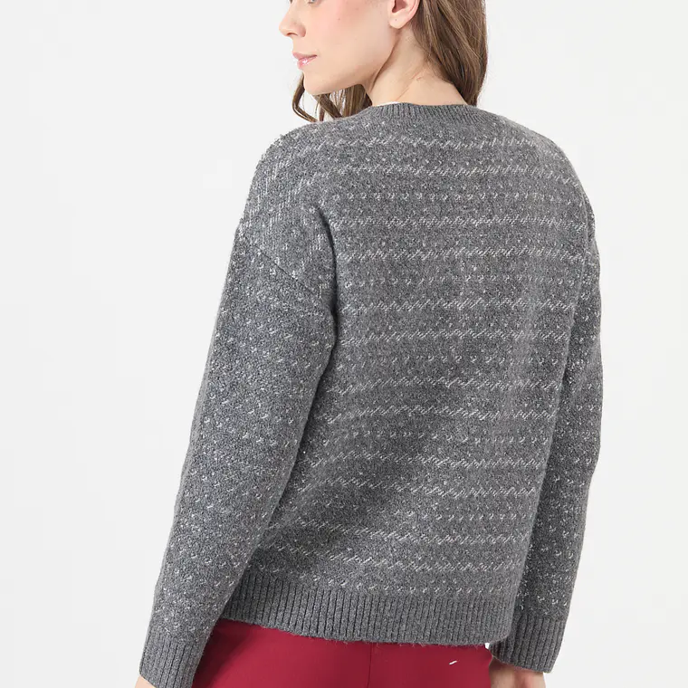 TEJIDO GRIS CON FLORES  (TALLA L y XL) 5