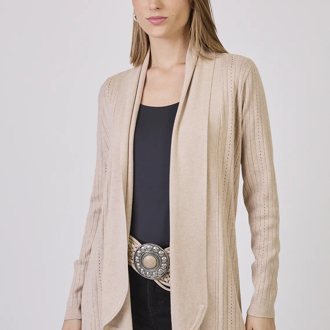 TEJIDO BEIGE CUELLO REGULAR (TALLA S a XL) 1