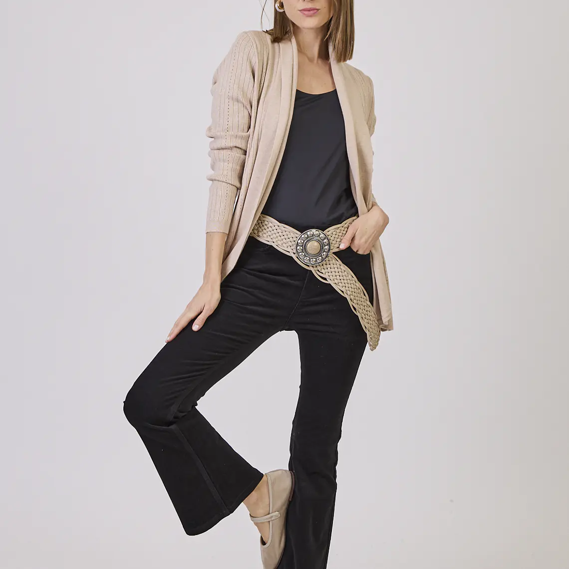 TEJIDO BEIGE CUELLO REGULAR (TALLA S a XL) 2