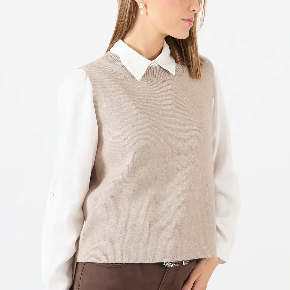 TEJIDO BEIGE SIN MANGAS (TALLAS L y XL) 1