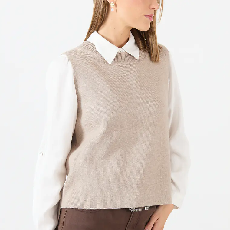 TEJIDO BEIGE SIN MANGAS (TALLAS L y XL) 1