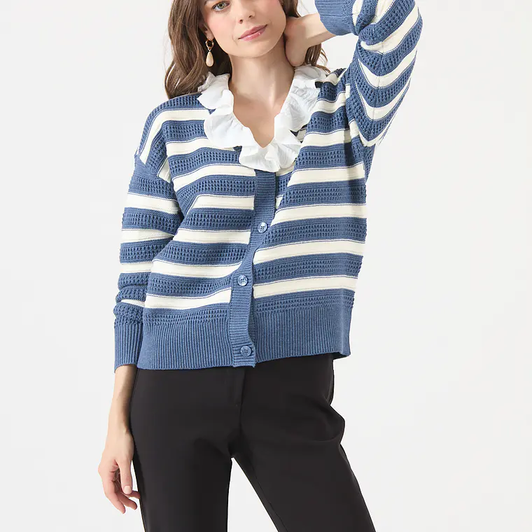 CARDIGAN AZUL CON RAYAS (TALLAS M a XL) 1