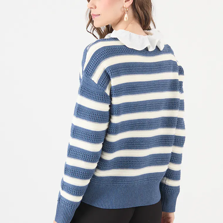 CARDIGAN AZUL CON RAYAS (TALLAS M a XL) 5