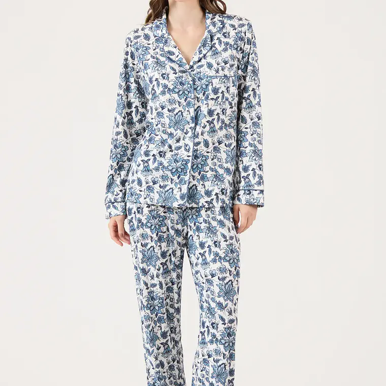PIJAMA ESTAMPADO AZUL MARINO (TALLA M y L) 1