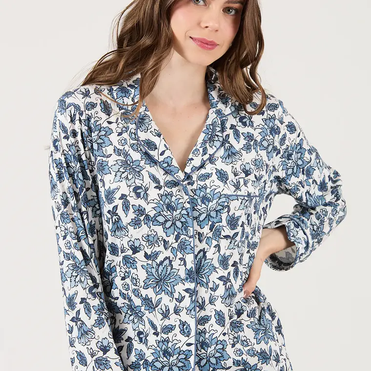 PIJAMA ESTAMPADO AZUL MARINO (TALLA M y L) 2