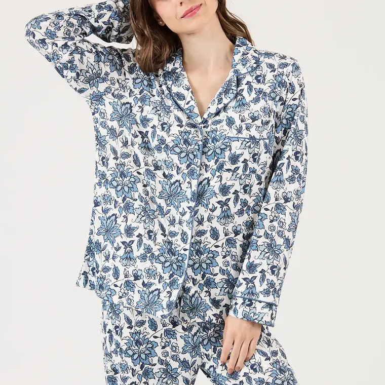 PIJAMA ESTAMPADO AZUL MARINO (TALLA M y L) 5
