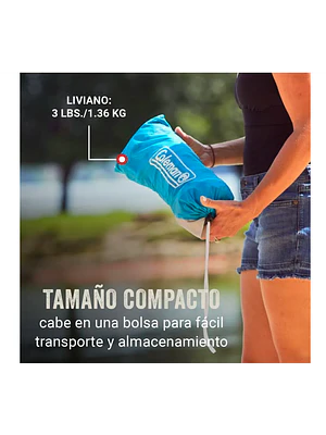 CARPA DE PLAYA COLEMAN SKYSHADE CON SOMBRILLA COMPACTA COLOR AZUL (167.64 x 167.64 x 103.63 cm)