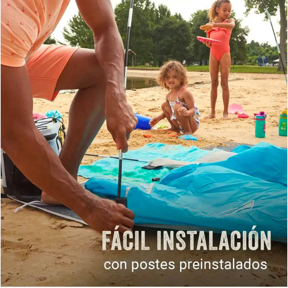 CARPA DE PLAYA COLEMAN SKYSHADE CON SOMBRILLA COMPACTA COLOR AZUL (167.64 x 167.64 x 103.63 cm) 3