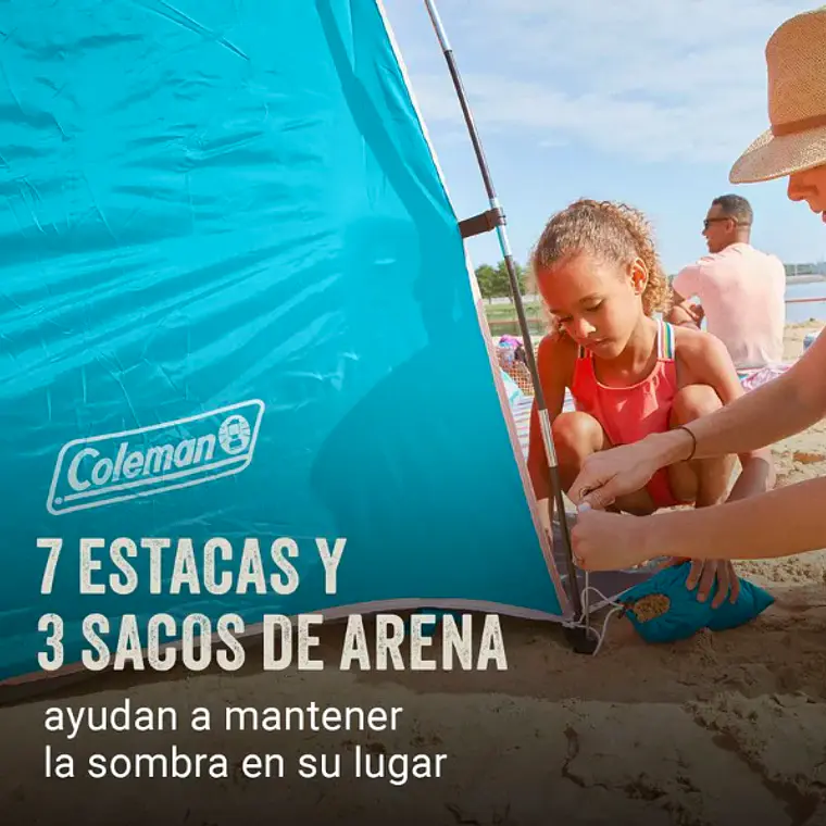 CARPA DE PLAYA COLEMAN SKYSHADE CON SOMBRILLA COMPACTA COLOR AZUL (167.64 x 167.64 x 103.63 cm) 5