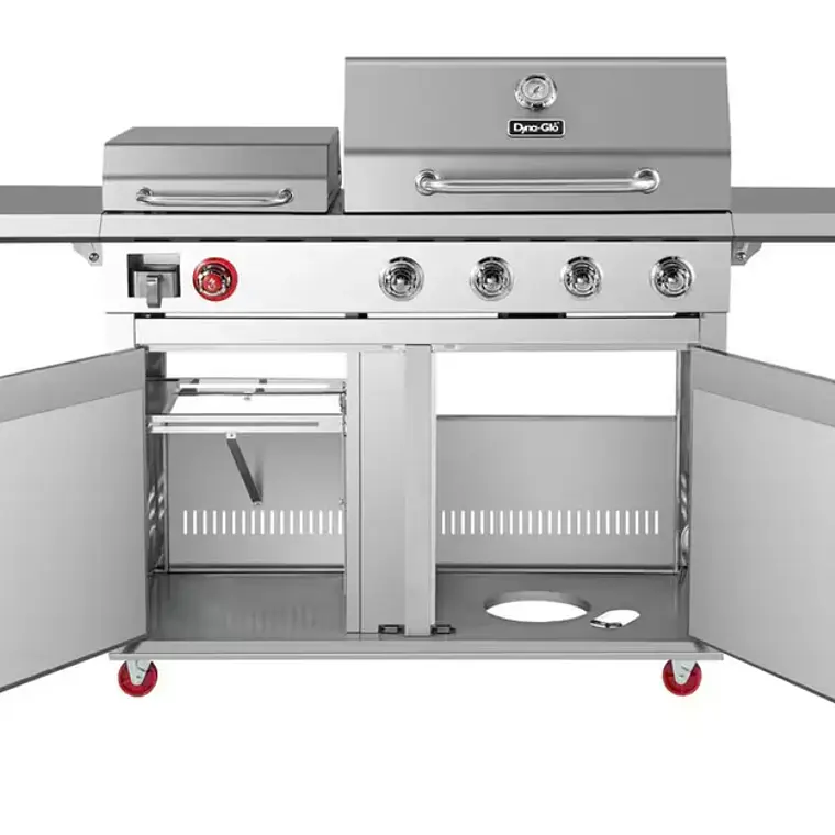 PARRILLA A GAS 4 QUEMADORES + PLANCHA ACERO INOXIDABLE DYNAGLO (70 X 185 X 129 cm) 4
