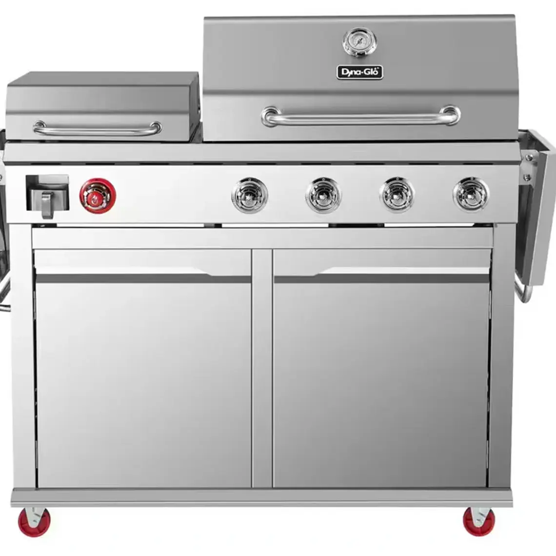 PARRILLA A GAS 4 QUEMADORES + PLANCHA ACERO INOXIDABLE DYNAGLO (70 X 185 X 129 cm) 8