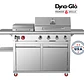 PARRILLA A GAS 4 QUEMADORES + PLANCHA ACERO INOXIDABLE DYNAGLO (70 X 185 X 129 cm) - Miniatura 1
