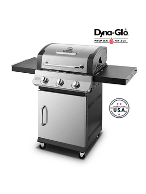 PARRILLA A GAS 3 QUEMADORES ACERO INOXIDABLE PREMIER DYNAGLO (140 x 115 x 60 cm)