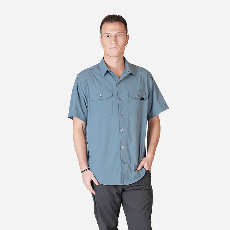 CAMISA MANGA CORTA HOMBRE HORIZONTE AZUL (TALLAS M y L)  1