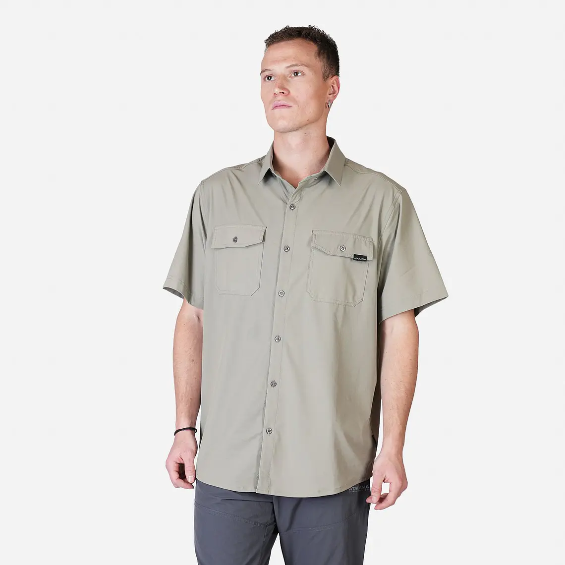 CAMISA MANGA CORTA HOMBRE HORIZONTE VERDE (TALLAS S a L)  1
