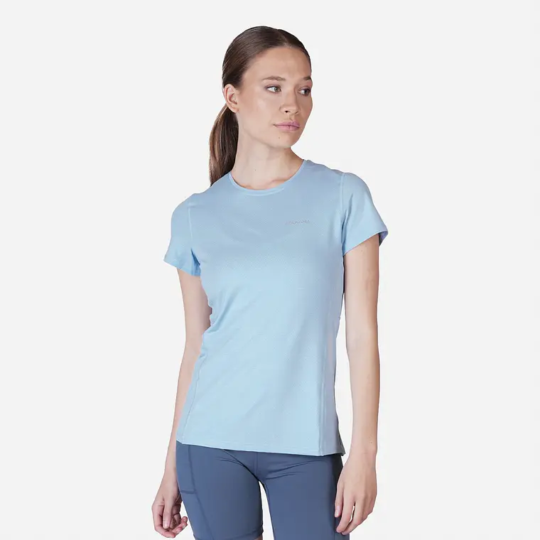 POLERA DEPORTIVA DRY CORE MUJER DINÁMICA CELESTE (TALLAS S a XL)  1