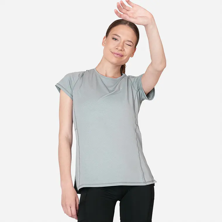 POLERA DEPORTIVA DRY CORE MUJER DINÁMICA GRIS (TALLAS XS a XL)  1