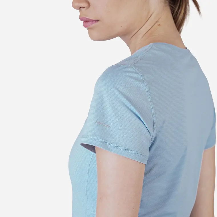 POLERA DEPORTIVA DRY CORE MUJER DINÁMICA CELESTE (TALLAS S a XL)  3