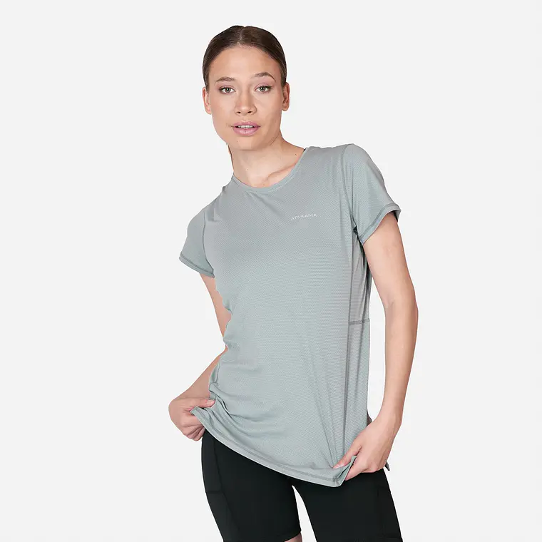POLERA DEPORTIVA DRY CORE MUJER DINÁMICA GRIS (TALLAS XS a XL)  2