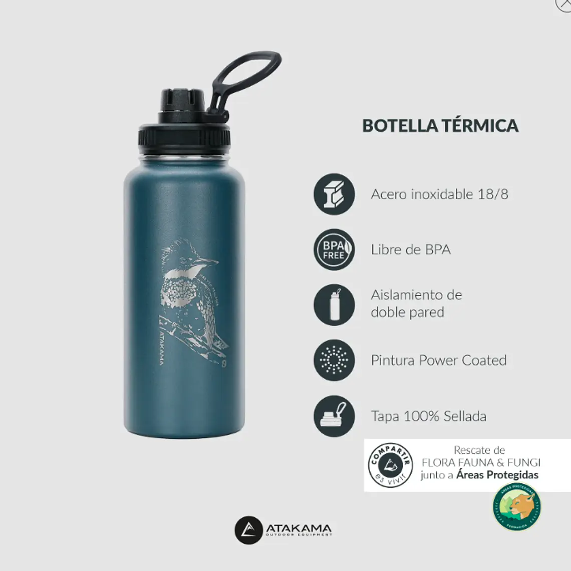 BOTELLA TÉRMICA  AZUL MARTÍN PESCADOR (960 ML) 4
