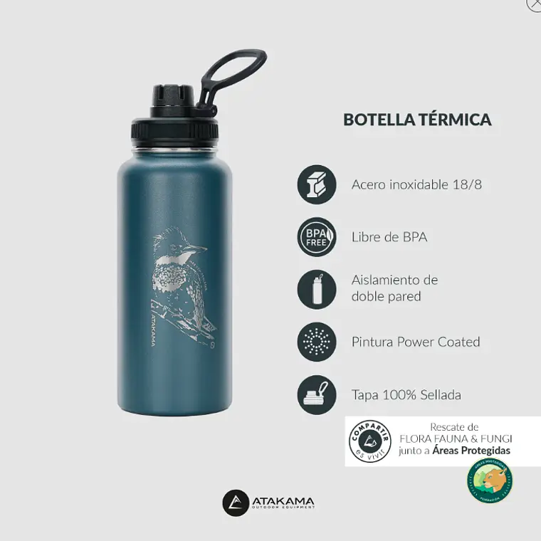 BOTELLA TÉRMICA  AZUL MARTÍN PESCADOR (960 ML) 4
