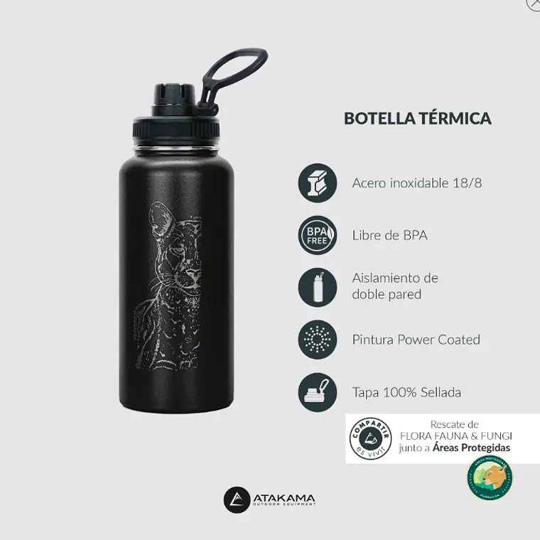 BOTELLA TÉRMICA NEGRO PUMA (960 ML) 4