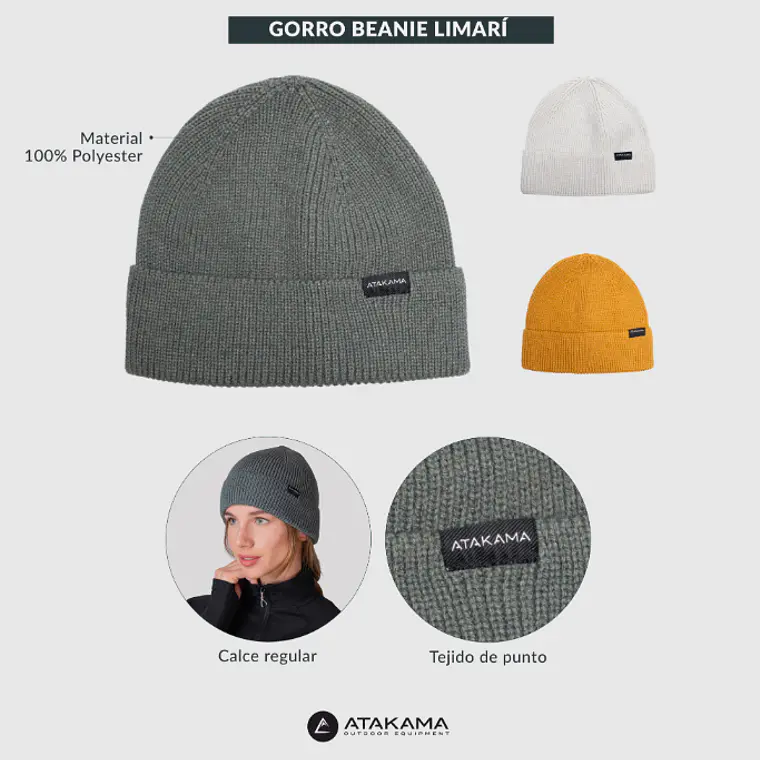 GORRO BEANIE LIMARÍ GRIS 4