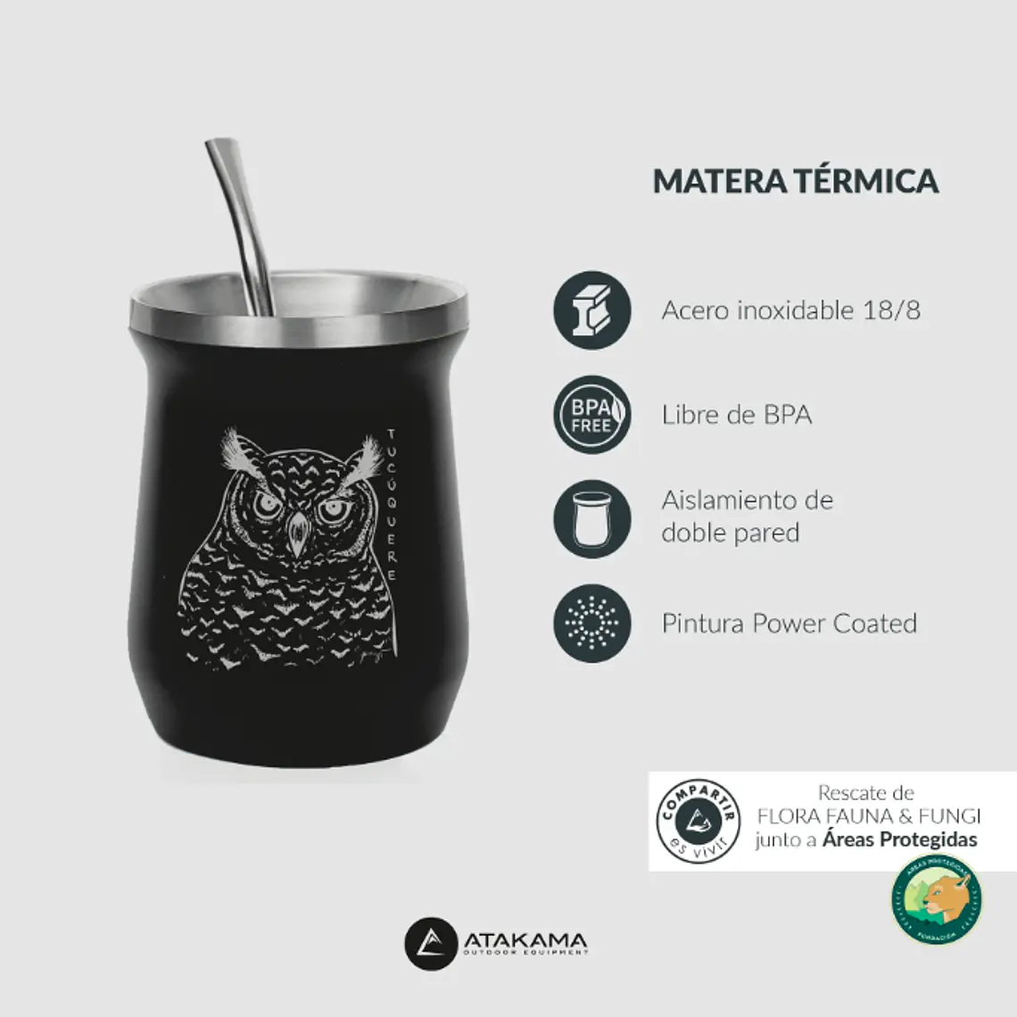 MATERA TÉRMICA NEGRO TUCÚQUERE (160 ML) 4