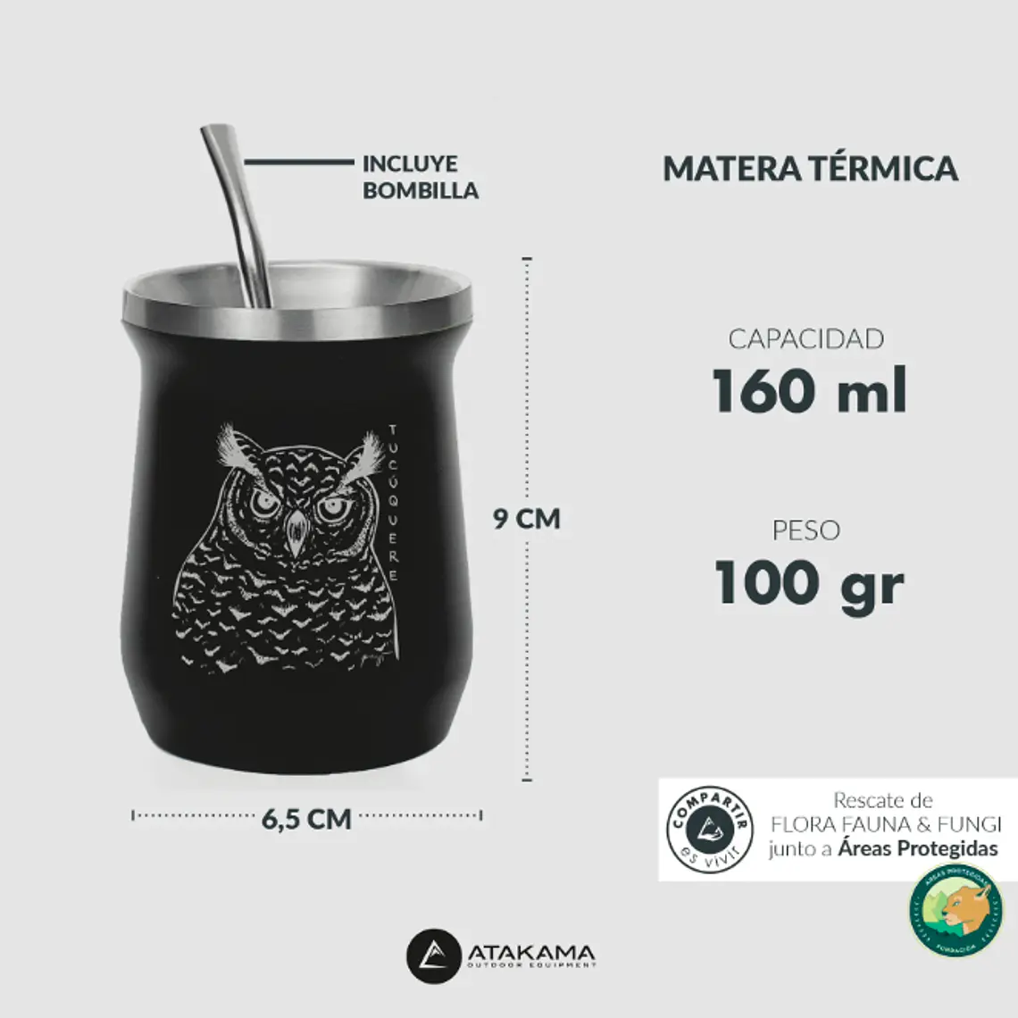 MATERA TÉRMICA NEGRO TUCÚQUERE (160 ML) 5