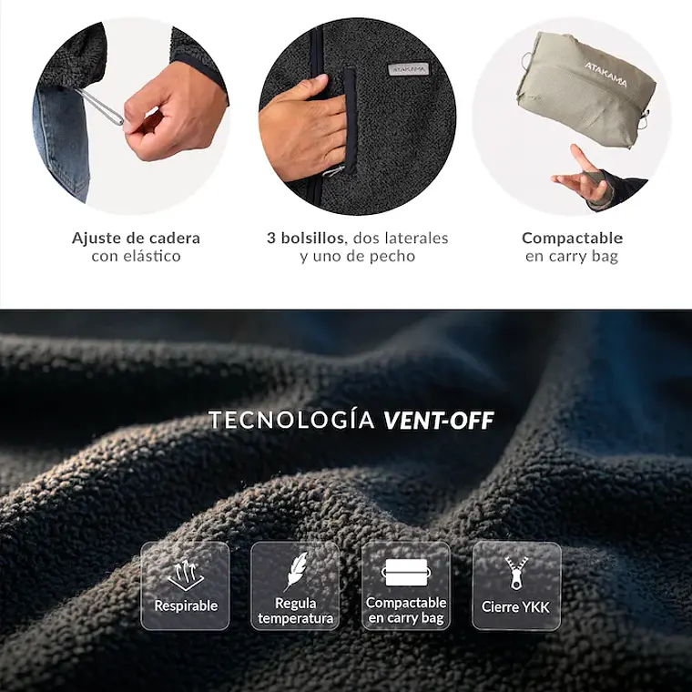 POLAR CORTAVIENTO VENT-OFF MUJER PATAGÓN NEGRO (TALLAS XS a XL)  7