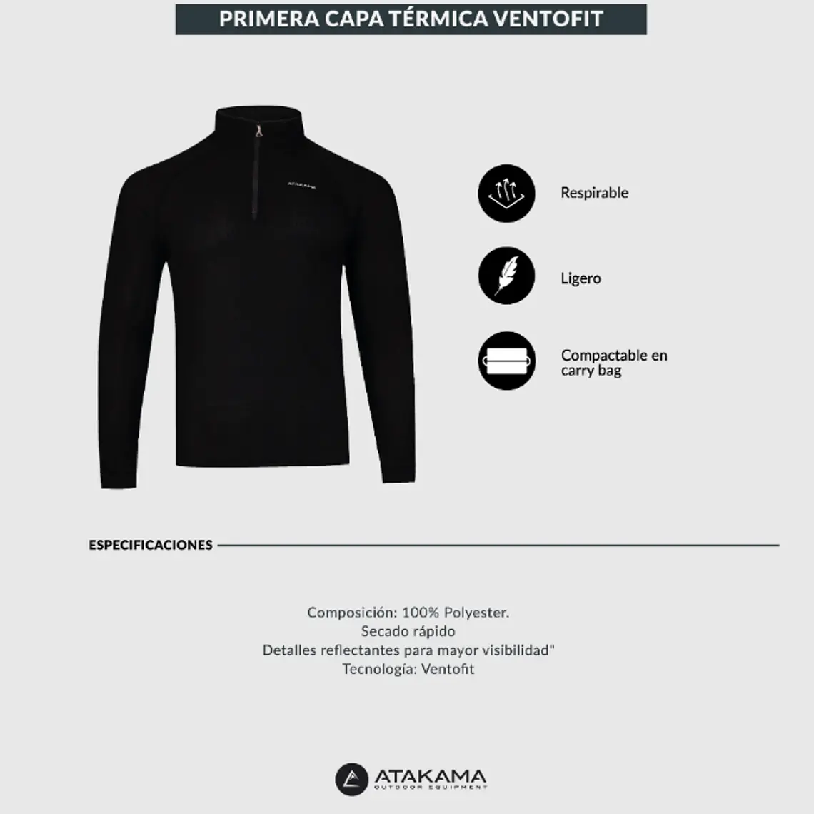 PRIMERA CAPA TÉRMICA HOMBRE VENTOFIT NEGRO (TALLAS S a XL) 6