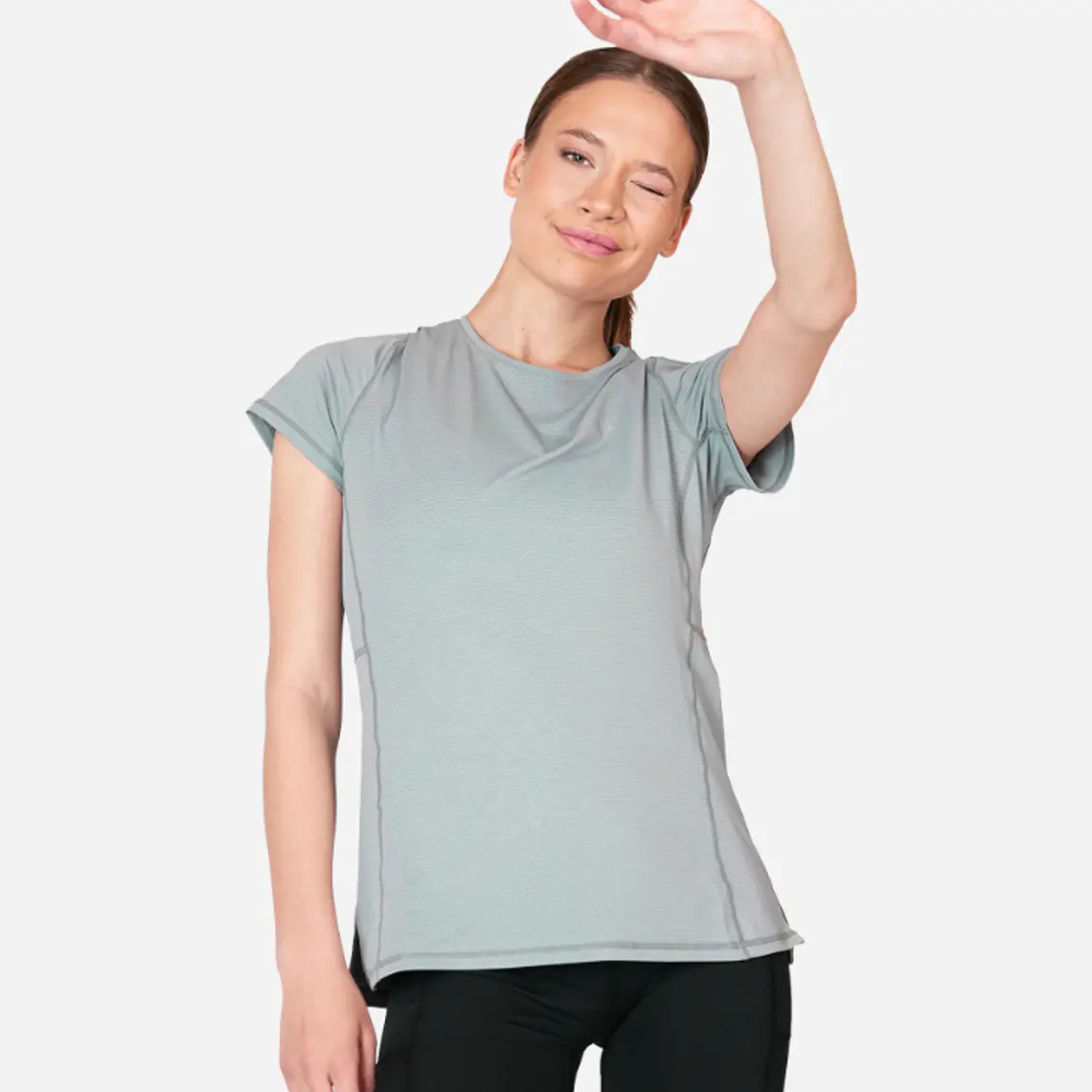 POLERA DEPORTIVA DRY CORE MUJER DINÁMICA GRIS (TALLAS XS a XL)  4