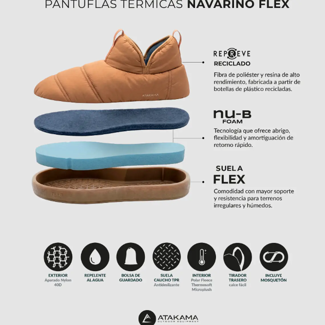 PANTUFLA TÉRMICA CAÑA ALTA NAVARINO FLEX NU-B FOAM BEIGE FLORES (TALLA 36/37) 7