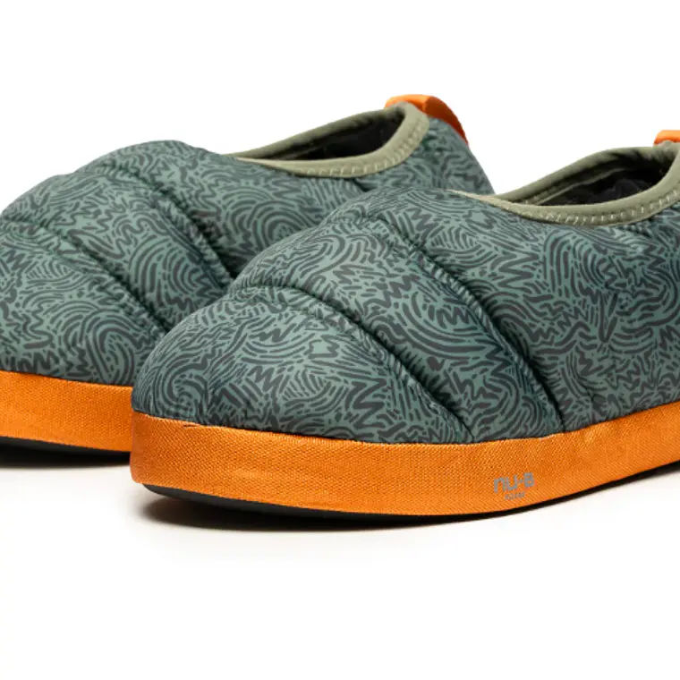 PANTUFLA TÉRMICAS FUTALEUFÚ NIÑOS SOFT NU-B FOAM VERDE GRIS PRINT (TALLA M) 1