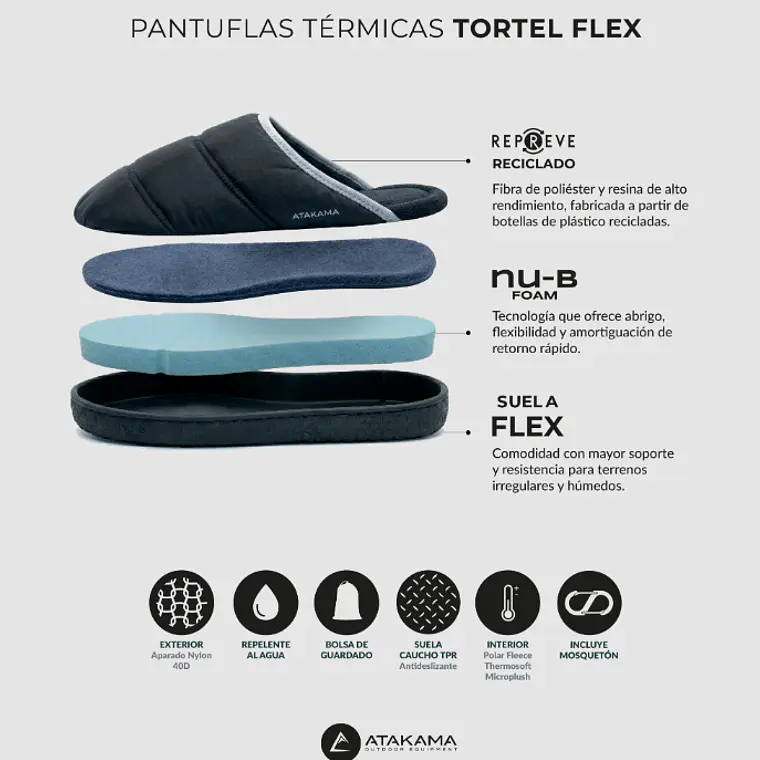 PANTUFLA TÉRMICA SIN TALÓN TORTEL FLEX NU-B FOAM NEGRO (TALLAS 36/37 y 38/39) 6