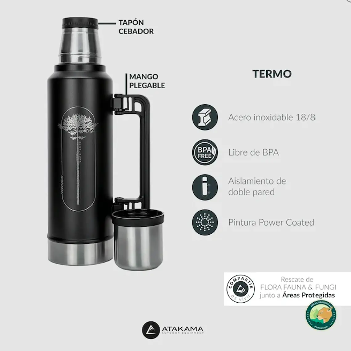 TERMO NEGRO ARAUCARIA (1,3 LT) 5
