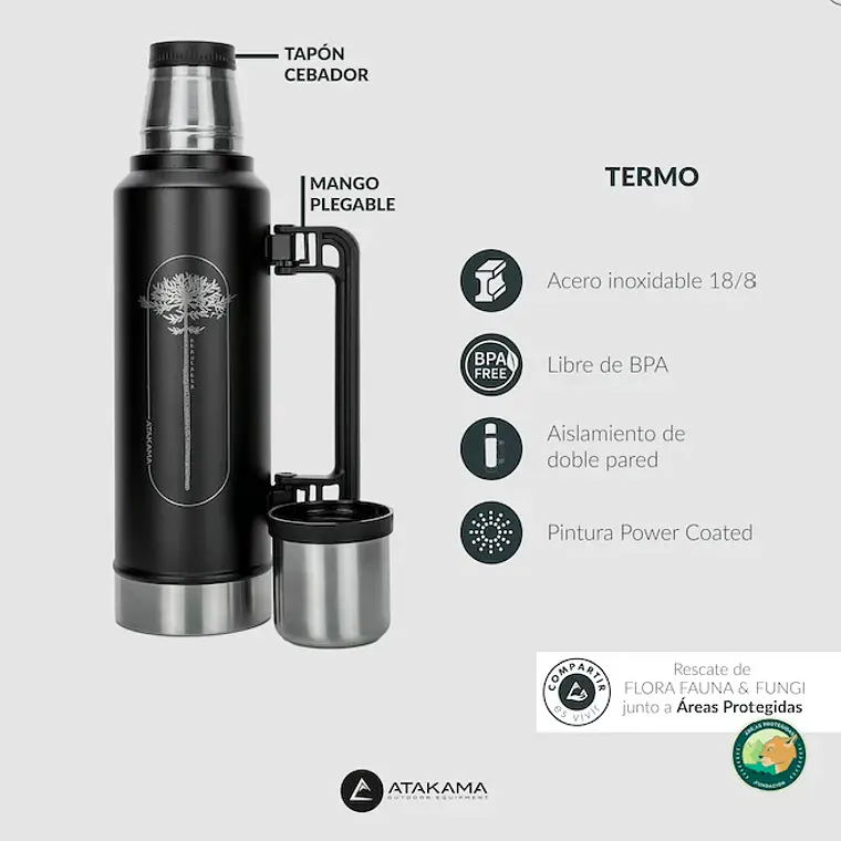TERMO NEGRO ARAUCARIA (1,3 LT) 5