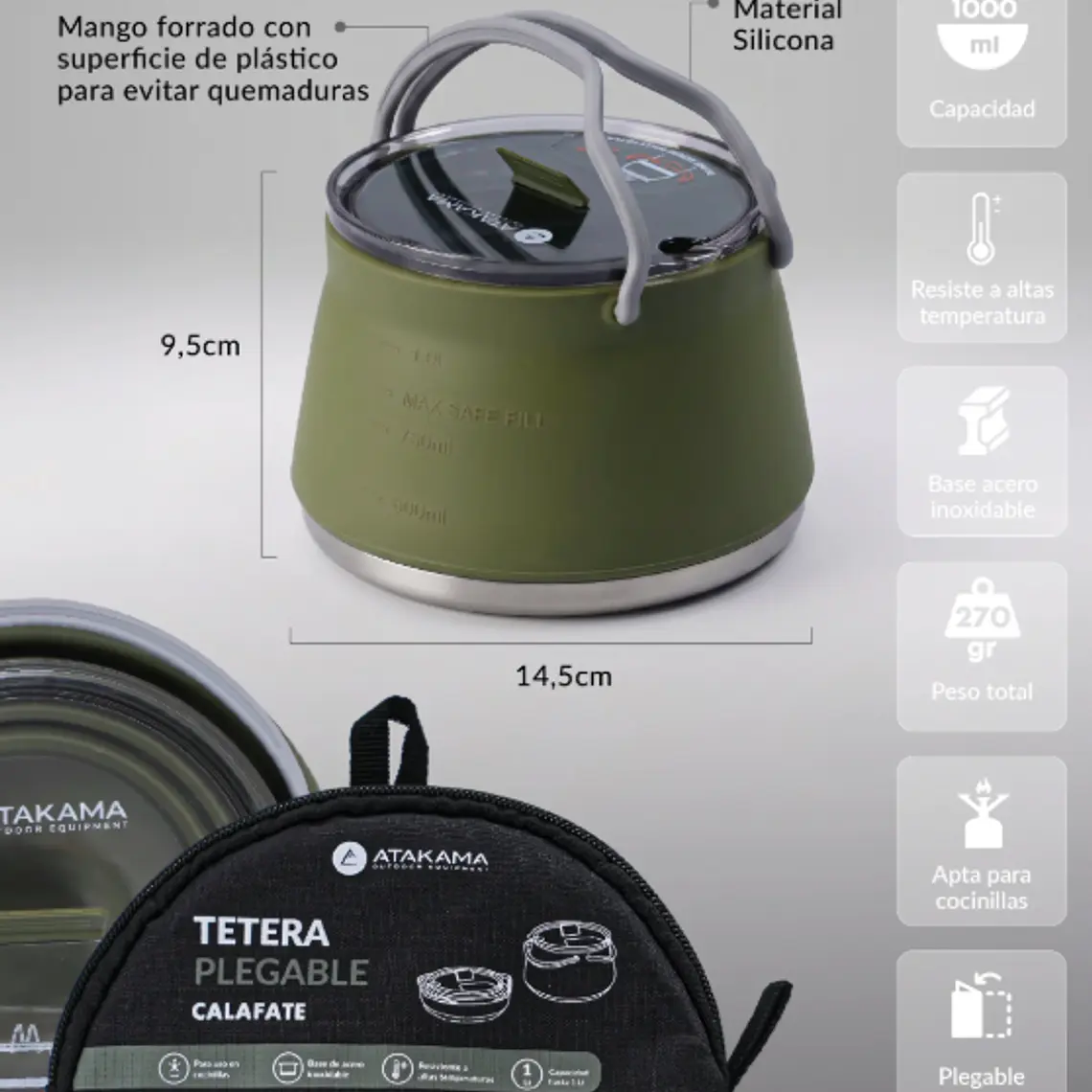 TETERA PLEGABLE  CALAFATE VERDE (1 LT) 4