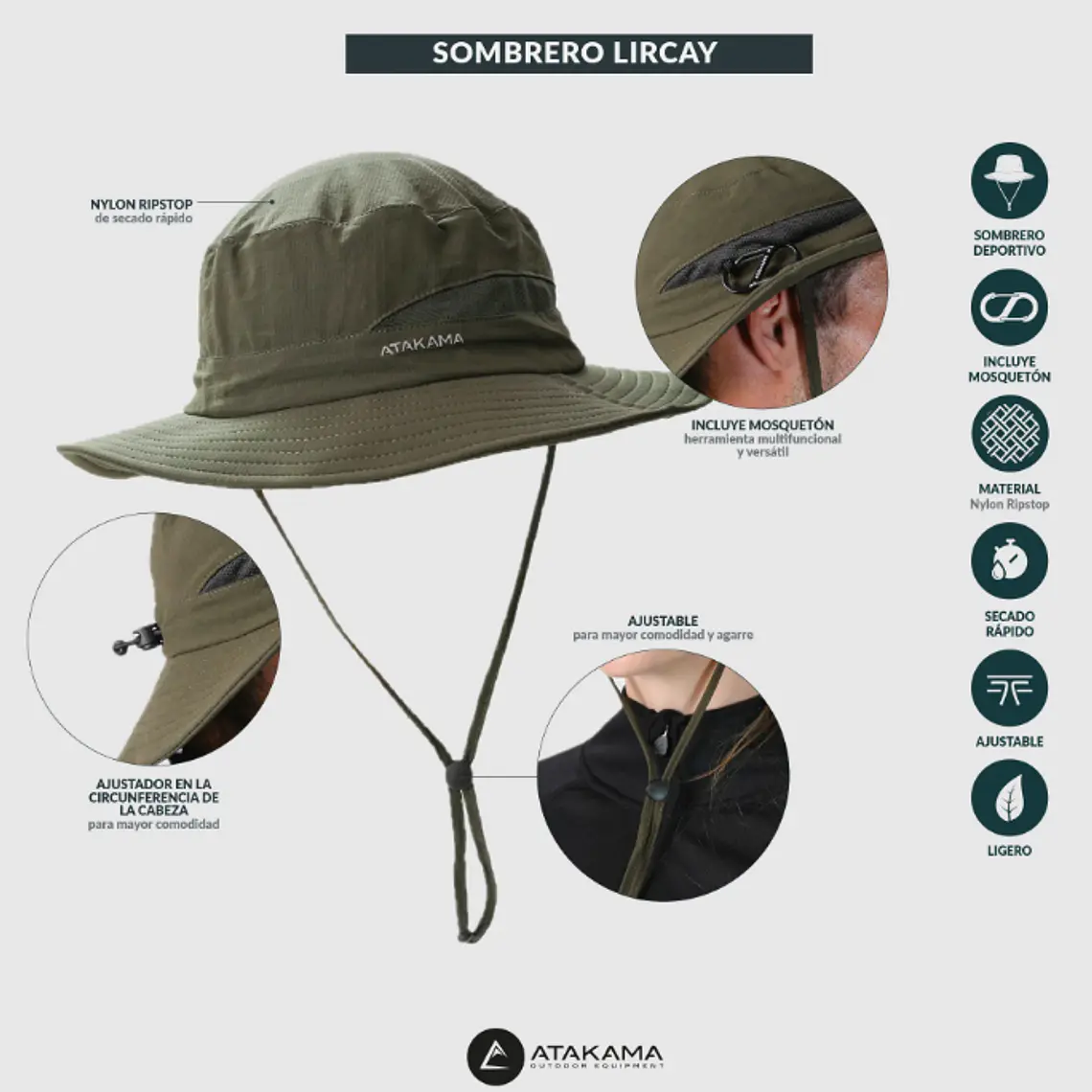 SOMBRERO LIRCAY VERDE (TALLA S/M) 4