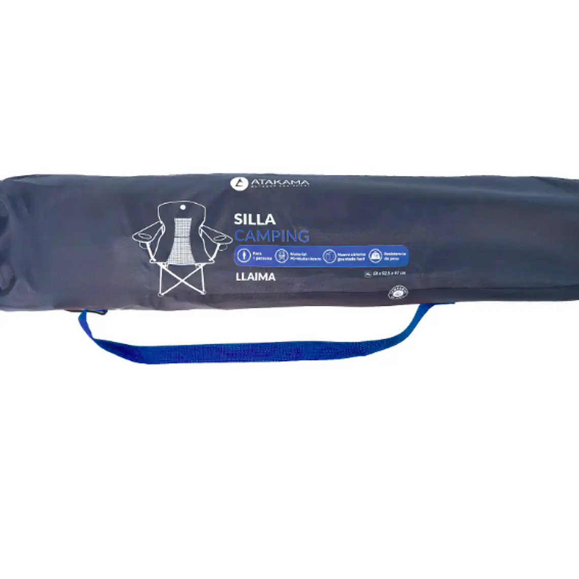 SILLA DE CAMPING LLAIMA XL GRIS/AZUL 4