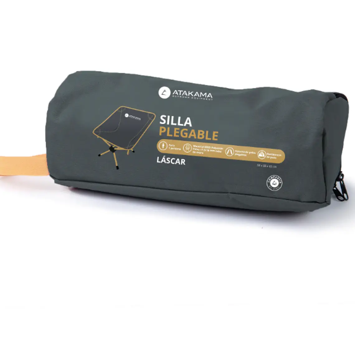 SILLA PLEGABLE CAMPING LASCAR GRIS/BEIGE 6
