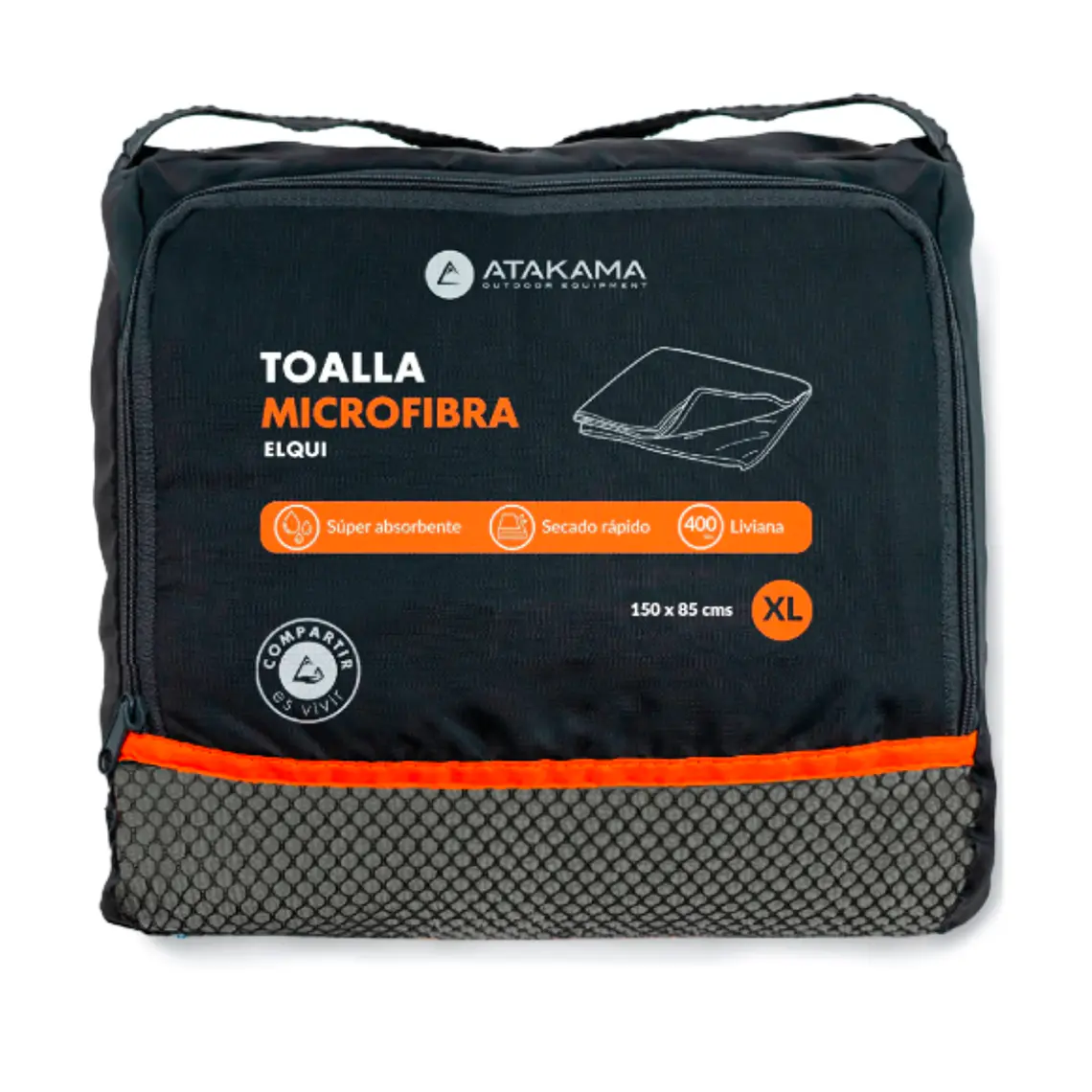 TOALLA MICROFIBRA  ELQUI GRIS (TALLA XL) 3