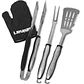 JUEGO DE UTENSILIOS PARA BBQ DE 3 PIEZAS + GUANTE  - Miniatura 1