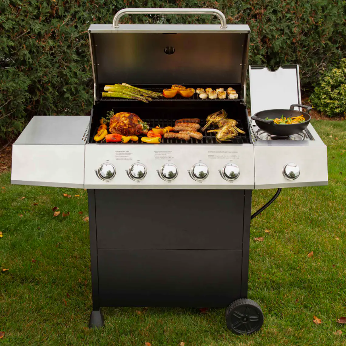 PARRILLA A GAS DE 5 QUEMADORES CON QUEMADOR LATERAL  8