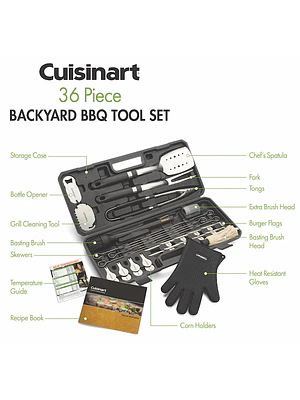 JUEGO DE UTENSILIOS PARA BBQ DE (36 PIEZAS)