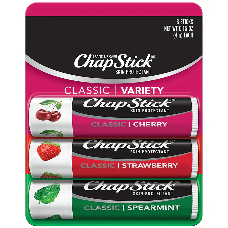 PACK 3 UNIDADES BALSAMO LABIAL CHAPSTICK SABORES  1