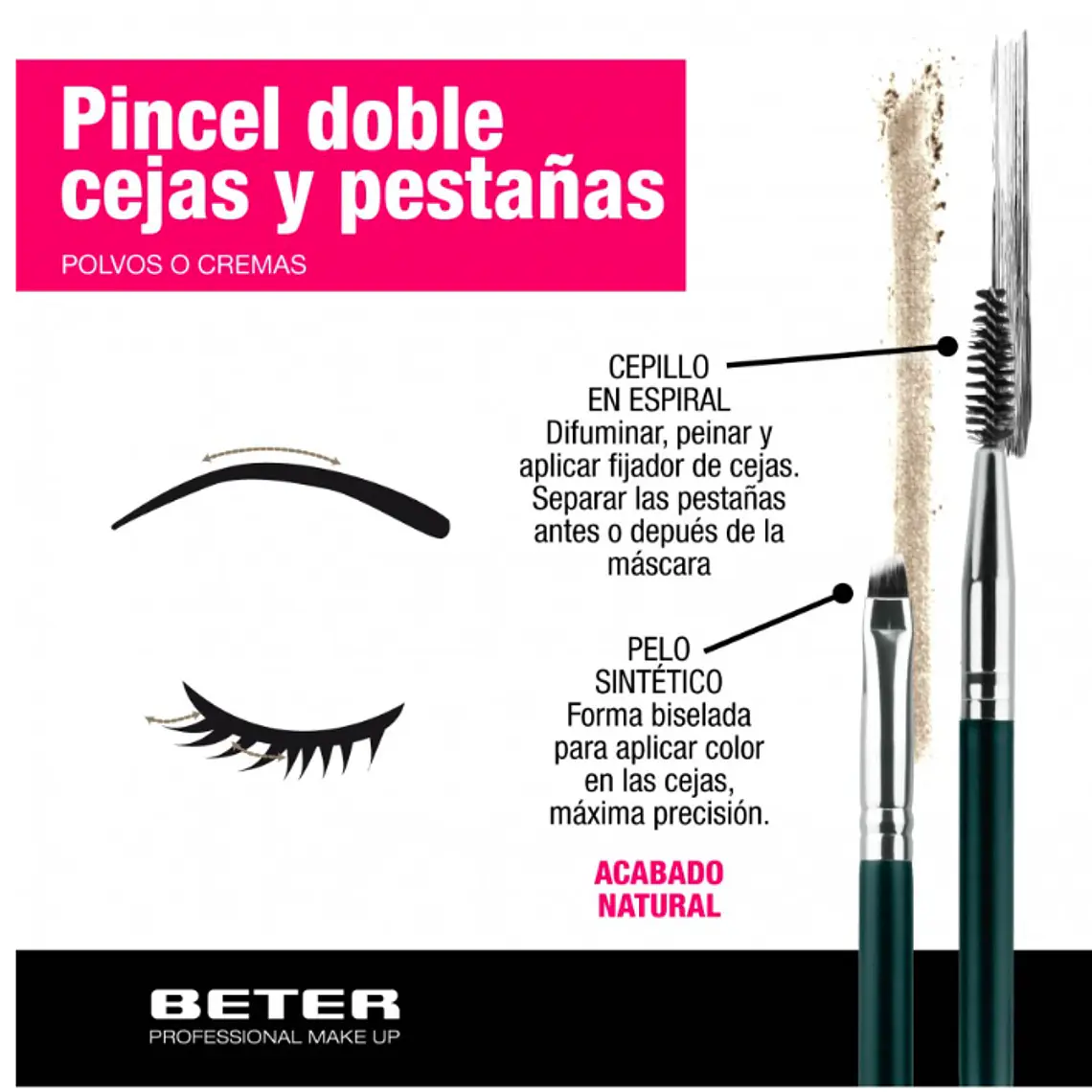 PINCEL CEJAS Y PESTAÑAS BETER 2