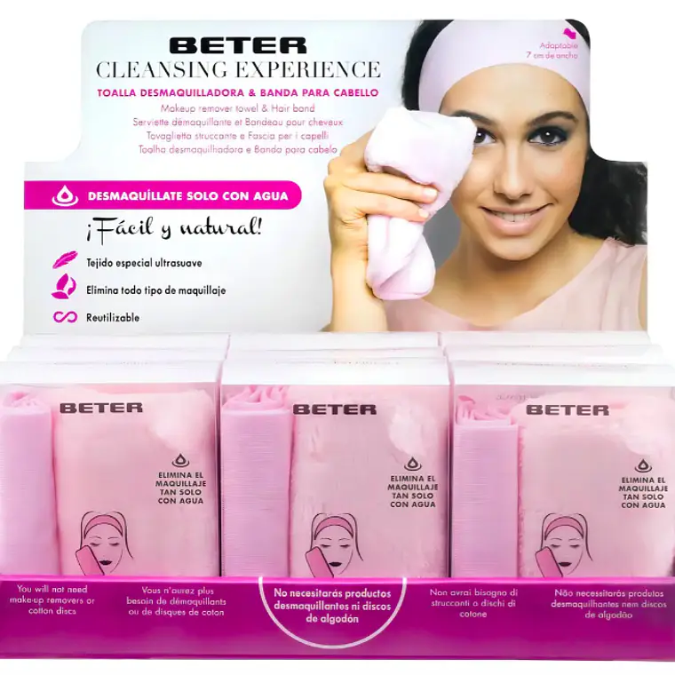 KIT TOALLA DESMAQUILLADORA + BANDA BETER  3